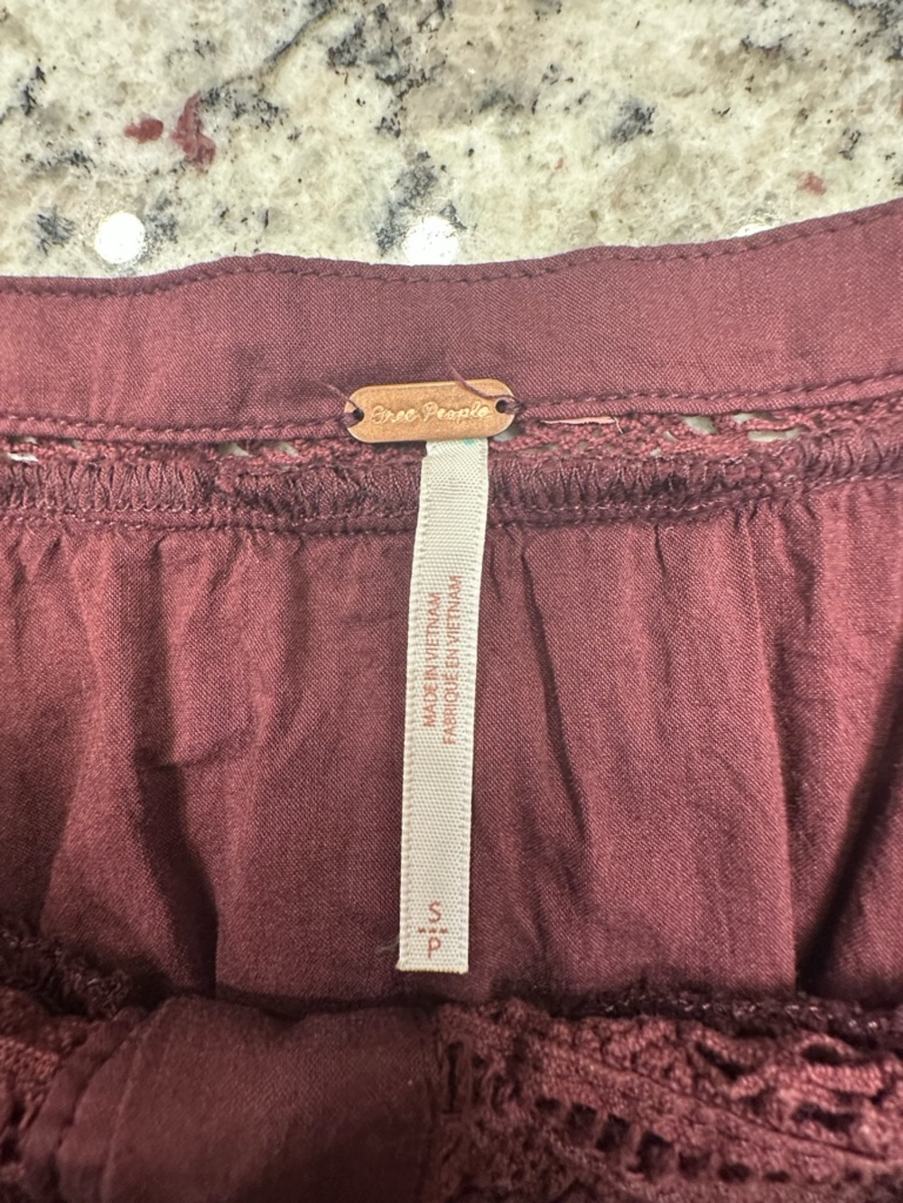 Free People Plum Ruffled Button-Front Crop Top - Picture 6 of 8